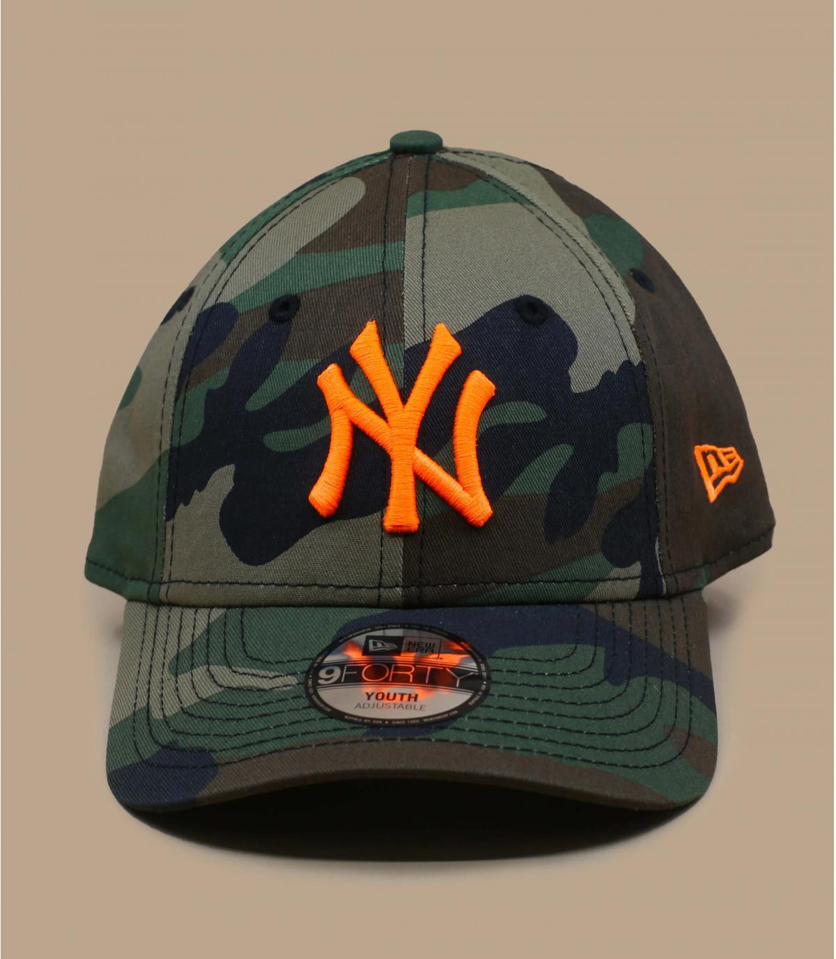 Kids Camo Ess NY woodland neon orange New Era